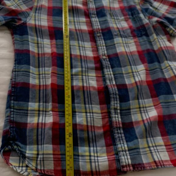 Zip code 1992 plaid men’s button up collar short sleeve shirt size L - Picture 7 of 7